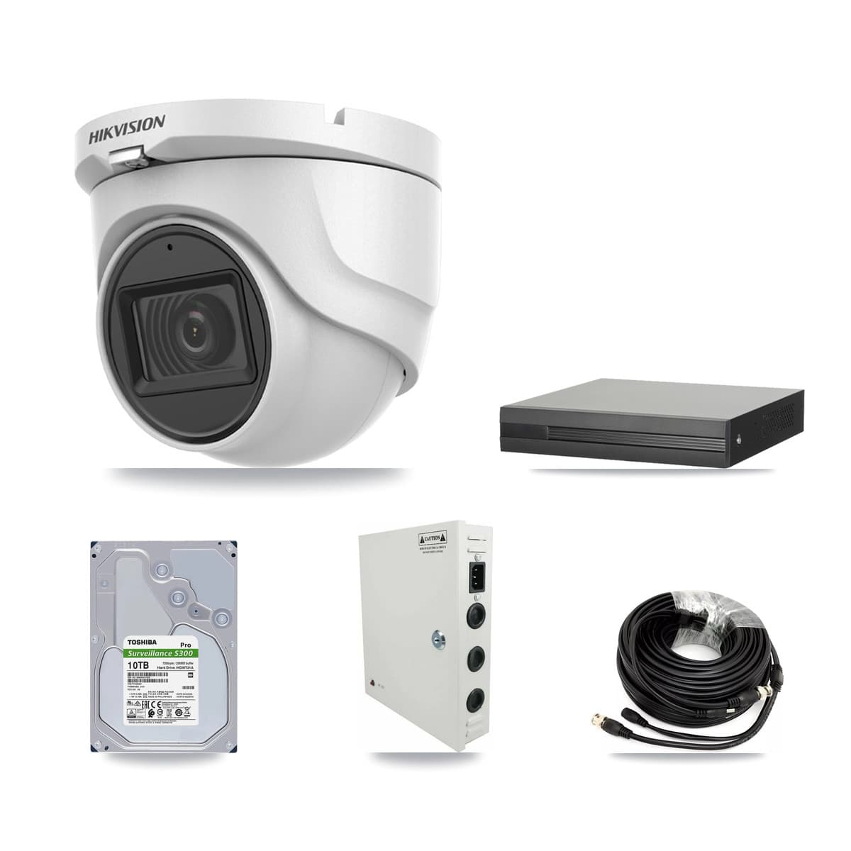 Hikvision 16-Channel 5MP CCTV Kit — 9 DS-2CE76H0T Turret Cameras + 10TB Recording - Image 1