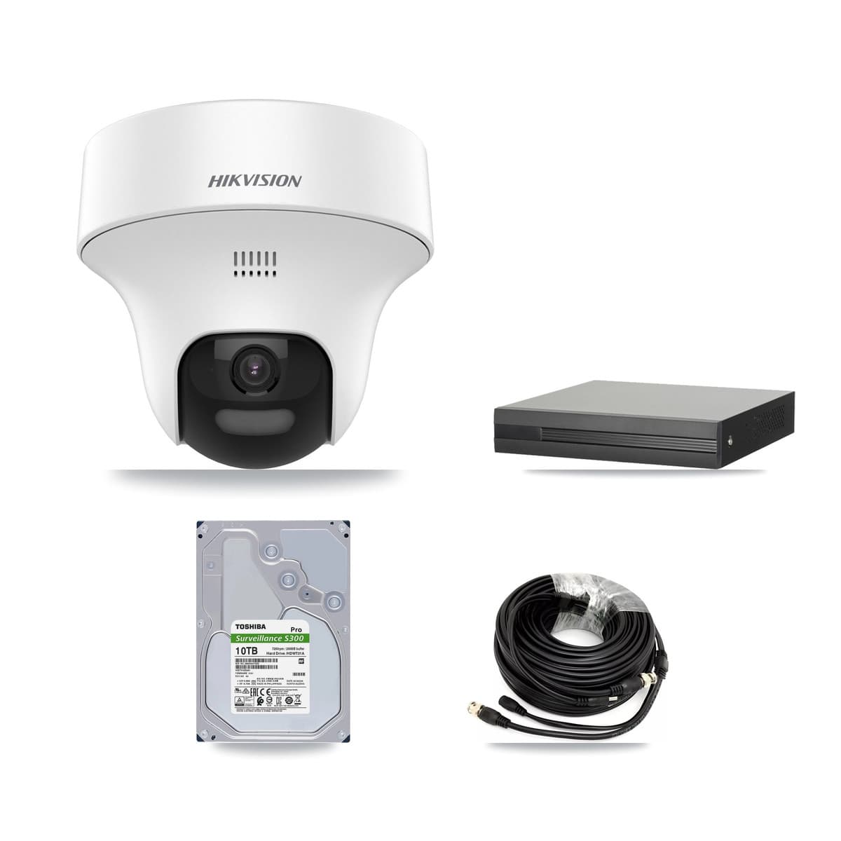 Hikvision 8-Channel 5MP CCTV Kit — 6 DS-2CE70K0T Turret Cameras + 10TB Recording (XVR-3108HS Recorder)