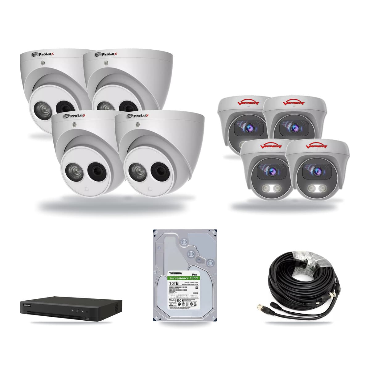 16-Channel 4MP – 5MP CCTV Kit — 4 4MP Turret + 4 5MP Cameras + 10TB Recording - Image 1