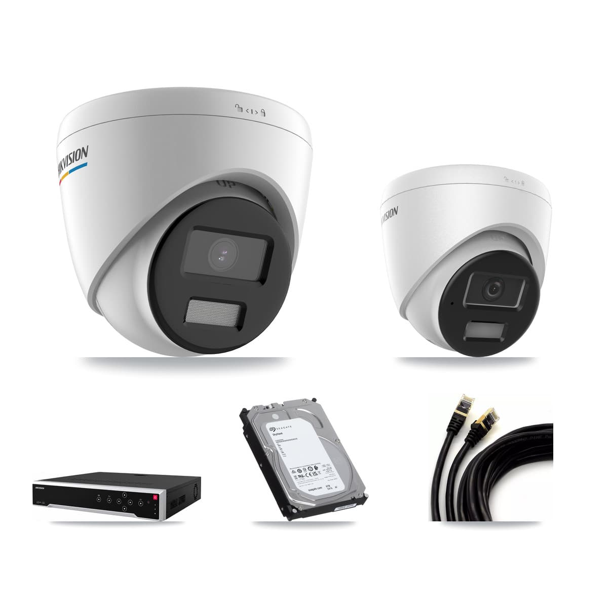 Hikvision 32-Channel 2MP – 4MP CCTV Kit — 3 2MP + 3 4MP Turret Cameras + 6TB Recording