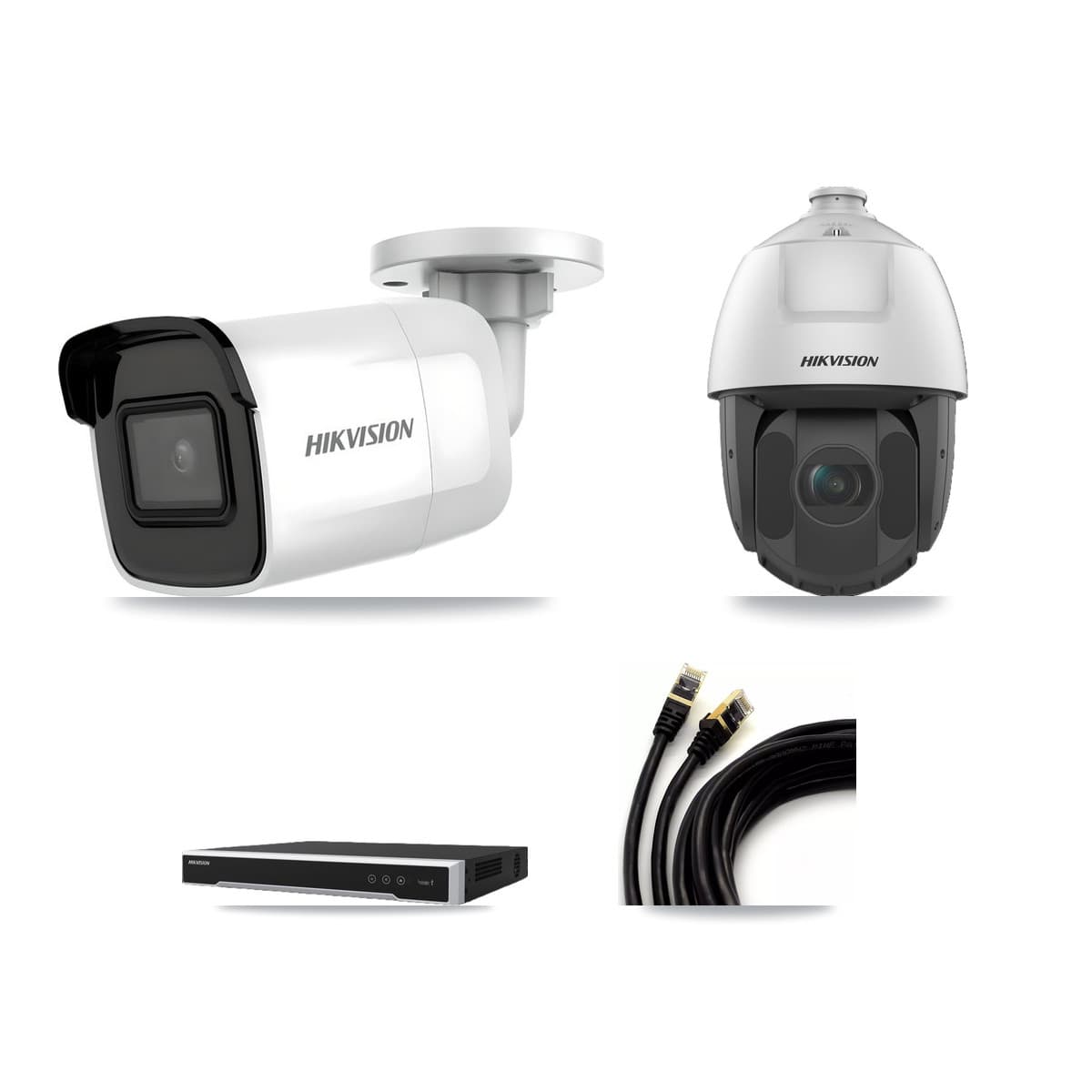 Hikvision 8-Channel 2MP – 4K CCTV Kit — 1 4K Bullet + 1 2MP PTZ Cameras + 3TB Recording (DS-7608NI-M2 Recorder)