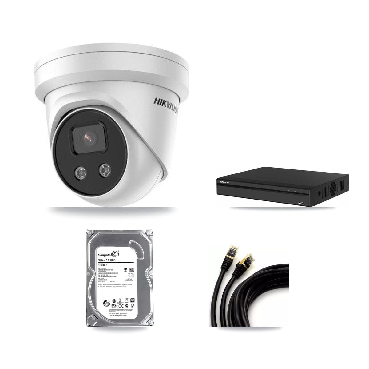 Hikvision & Prolux 4-Channel 5MP CCTV Kit — 1 Turret Camera + 1TB Recording - Image 1