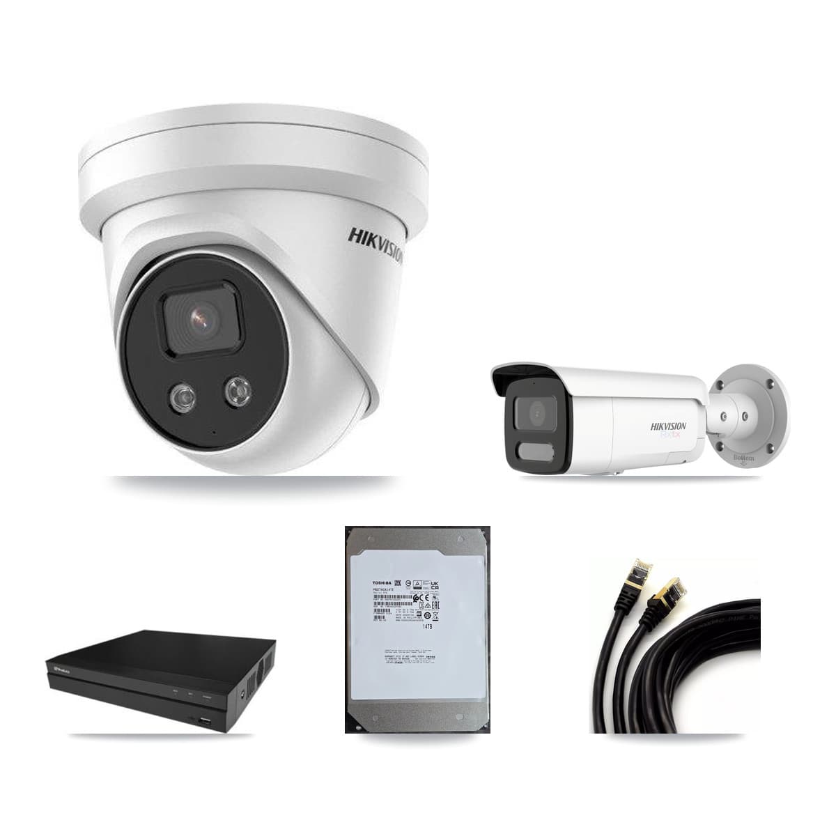 Hikvision & Prolux 16-Channel 5MP – 4K CCTV Kit — 1 4K Bullet + 14 5MP Turret Cameras + 14TB Recording