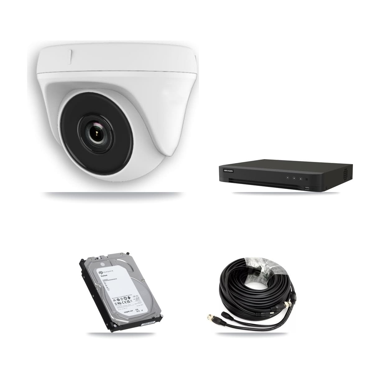 Hikvision 16-Channel 2MP CCTV Kit — 6 White Dome Cameras + 6TB Recording (IDS-7216HQHI Recorder)