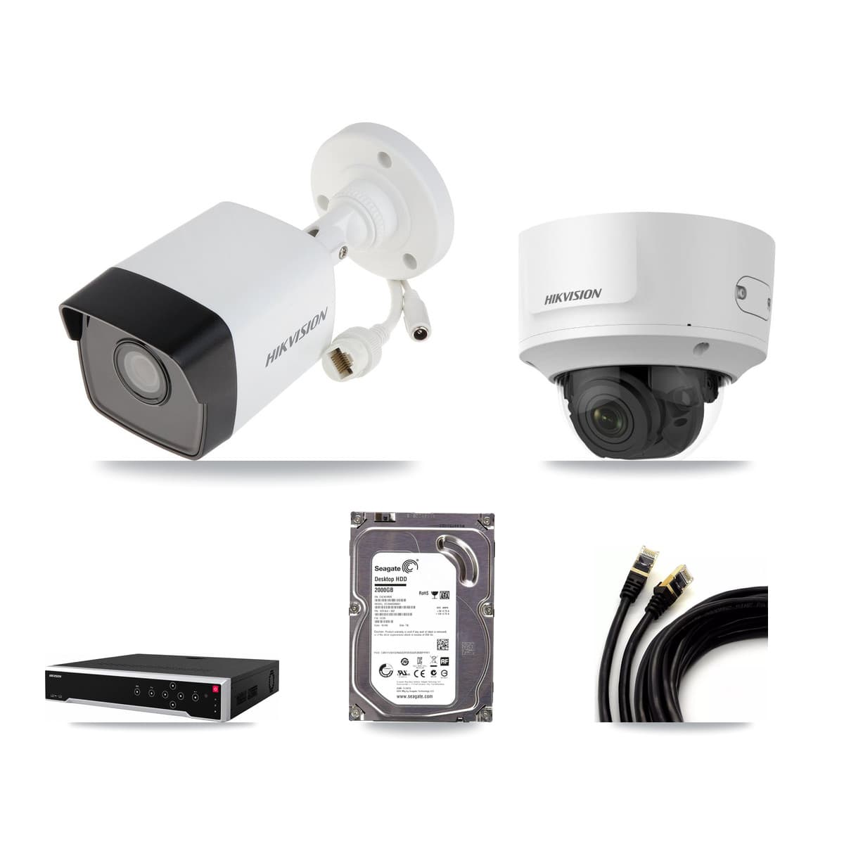 Hikvision 32-Channel 2MP – 5MP CCTV Kit — 1 5MP Bullet + 1 2MP Dome Cameras + 2TB Recording