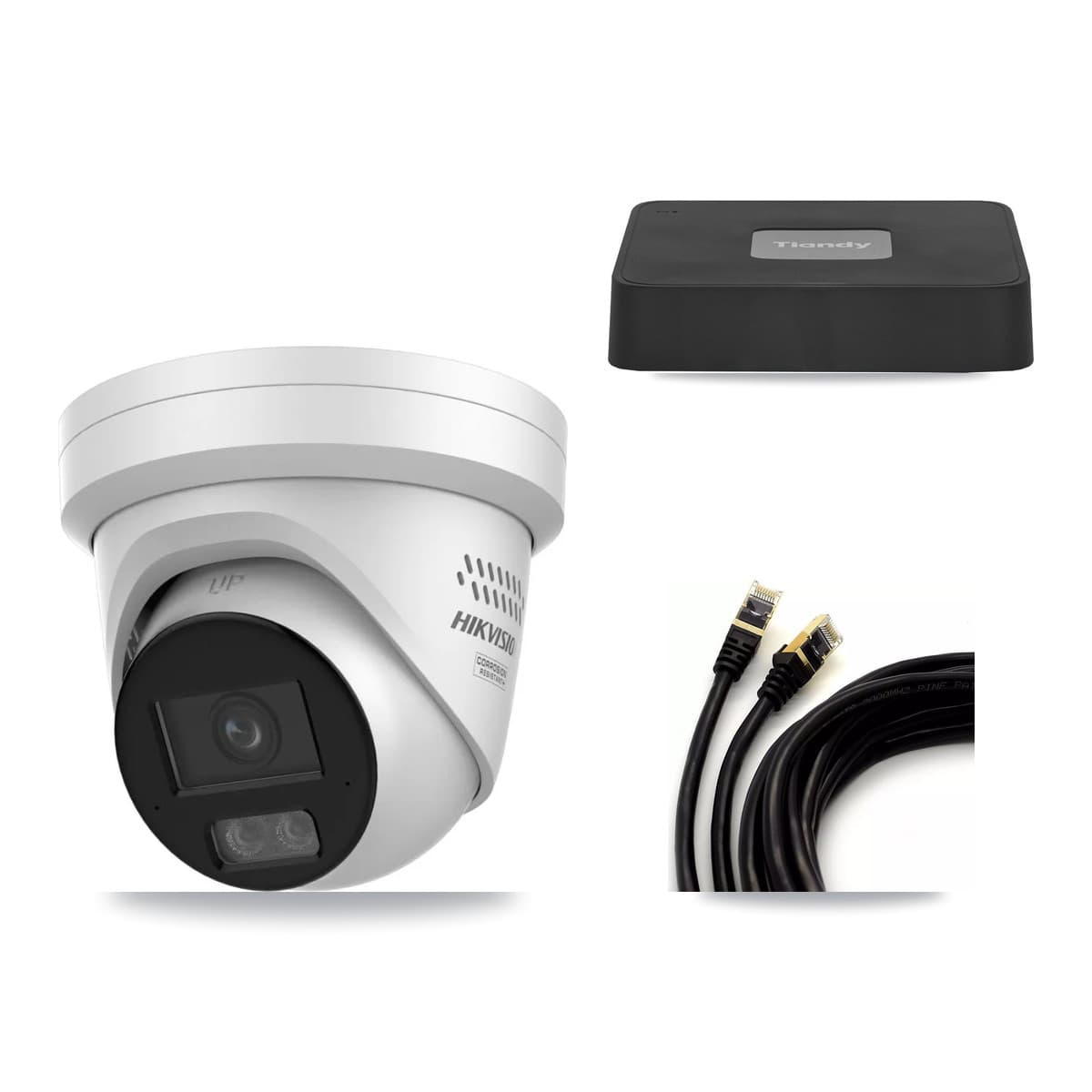 Tiandy 4-Channel 4MP – 5MP CCTV Kit — 1 4MP Turret + 1 5MP Dome Cameras + 3TB Recording