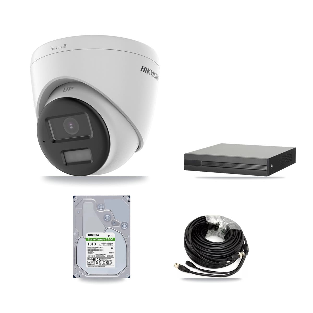Hikvision 8-Channel 5MP CCTV Kit — 7 DS-2CE78K0T + 1 DS-2CE78K0T Turret Cameras + 10TB Recording (XVR-3108HS Recorder)
