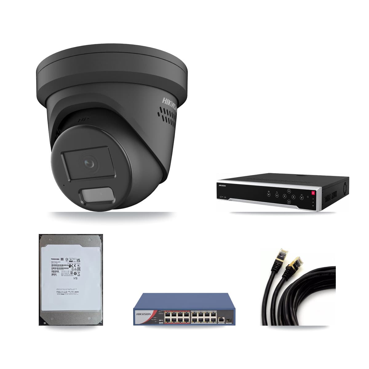 Hikvision 32-Channel 4MP CCTV Kit — 31 Turret Cameras + 3× 14TB Recording