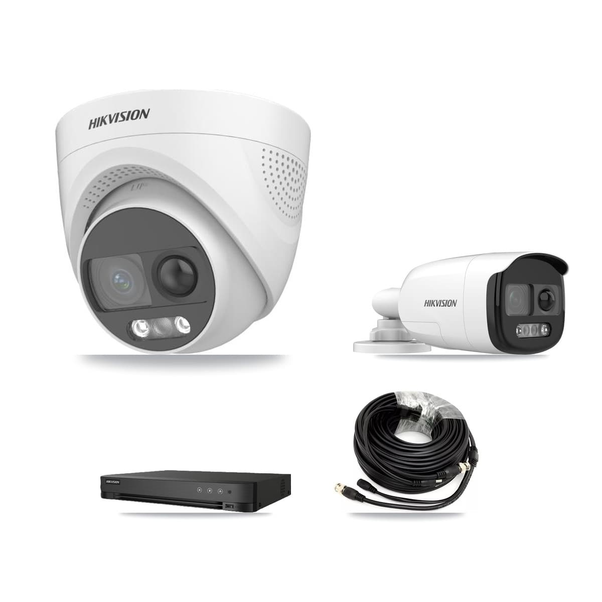 Hikvision 8-Channel 5MP CCTV Kit — 1 DS-2CE12KF3T-PIRXO Bullet + 5 DS-2CE72KF3T-PIRXO Turret Cameras + 8TB Recording (IDS-7208HUHI-M1/E Recorder)