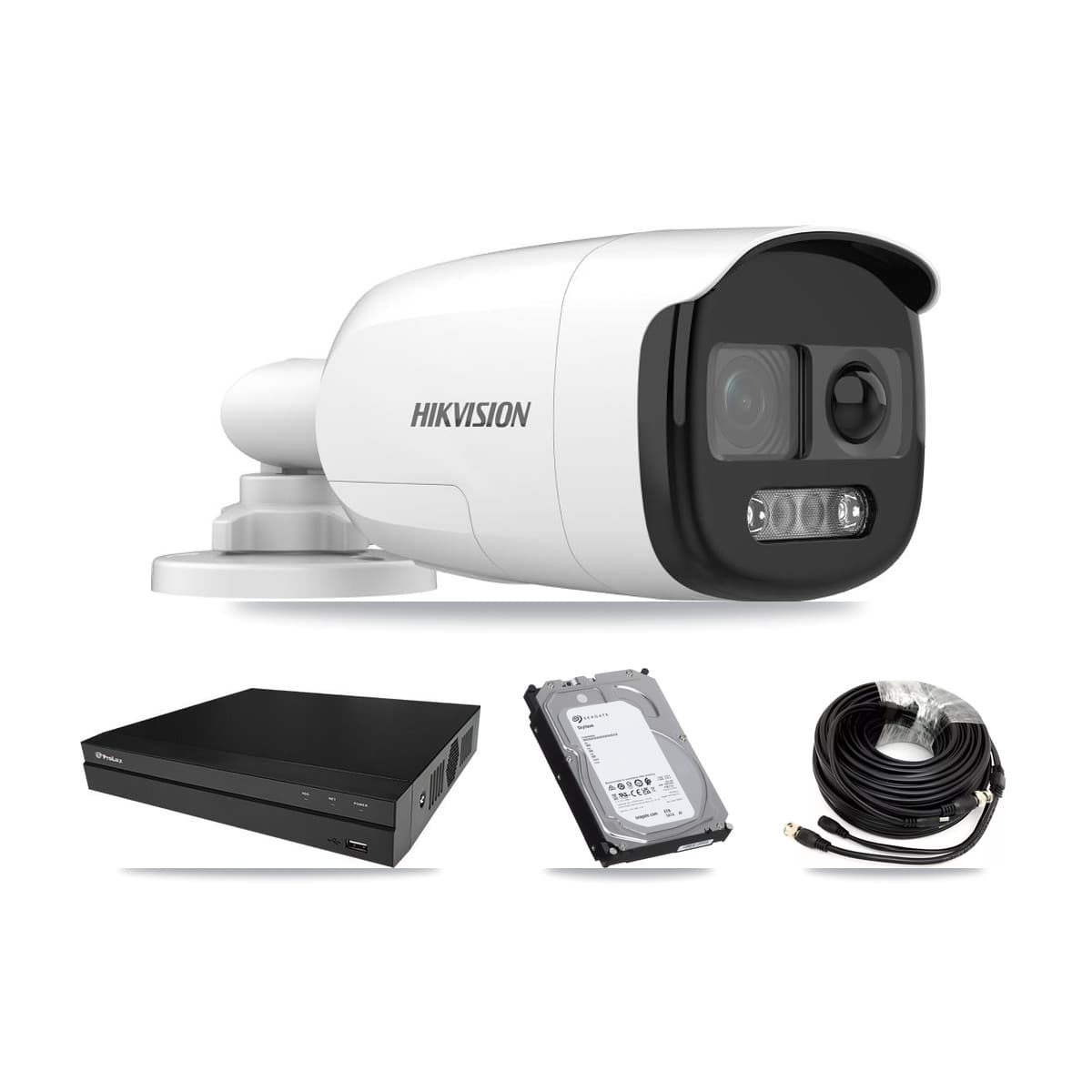 Hikvision & Prolux 8-Channel 5MP CCTV Kit — 8 Bullet Cameras + 2× 6TB Recording