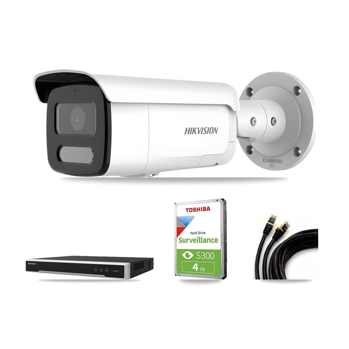 Hikvision 16-Channel 4MP CCTV Kit — 3 Bullet Cameras + 4TB Recording (DS-7616NI-M2 Recorder)