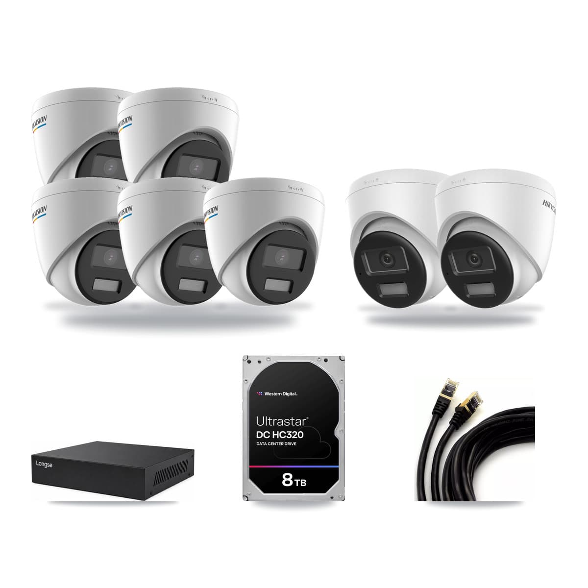 Hikvision & Longse 8-Channel 2MP – 4K CCTV Kit — 5 2MP + 2 4K Turret Cameras + 8TB Recording - Image 1