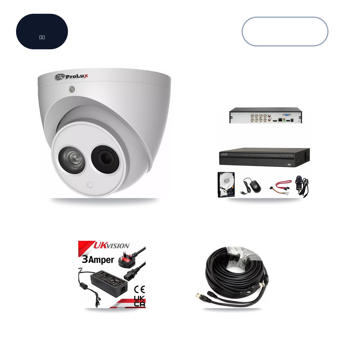 Dahua XVR-3108AD-4K 8-Channel DVR CCTV Kit — 4× Prolux PXC-612C4W-A-POC 4MP Cameras + 6TB HDD