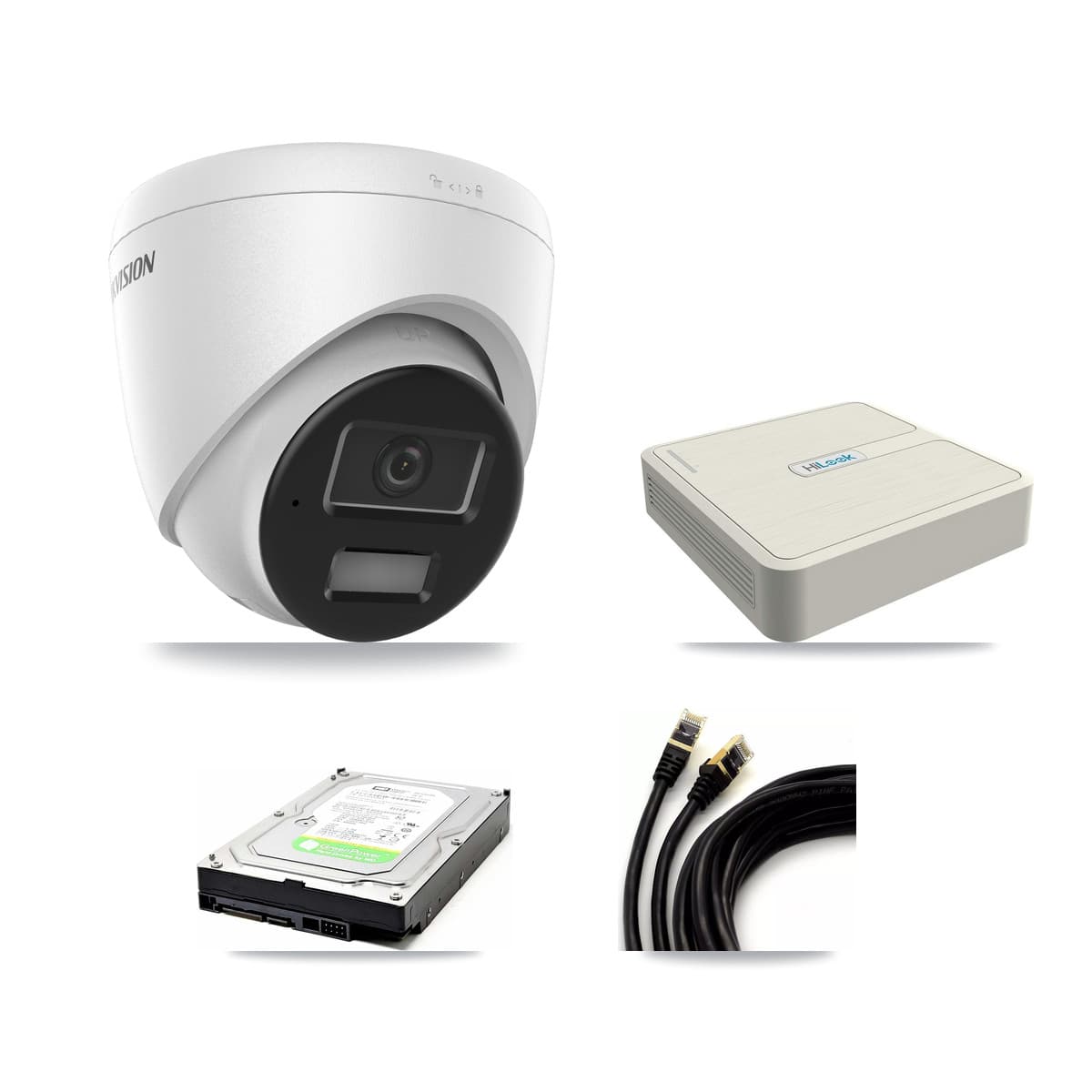 Hikvision & HiLook 8-Channel 4MP CCTV Kit — 1 DS-2CD1343G2 Turret Camera + 1TB Recording (NVR-108H-D Recorder)