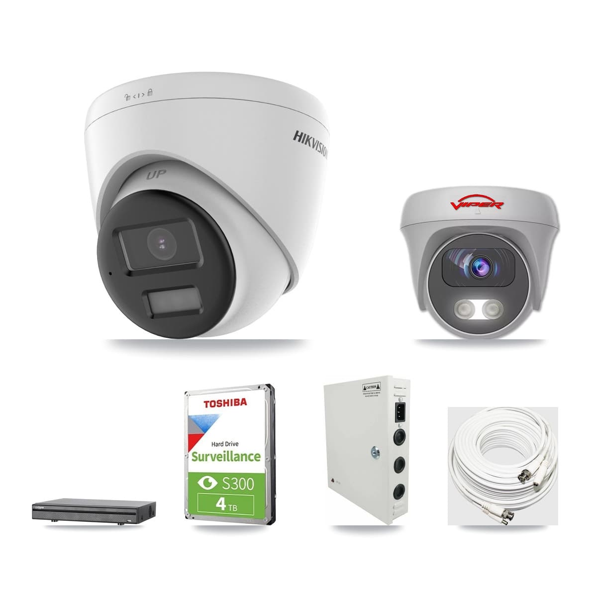 8-Channel 5MP – 4K CCTV Kit — 1 4K Turret + 1 White 5MP Cameras + 4TB Recording (DH-XVR5108H Recorder) - Image 1