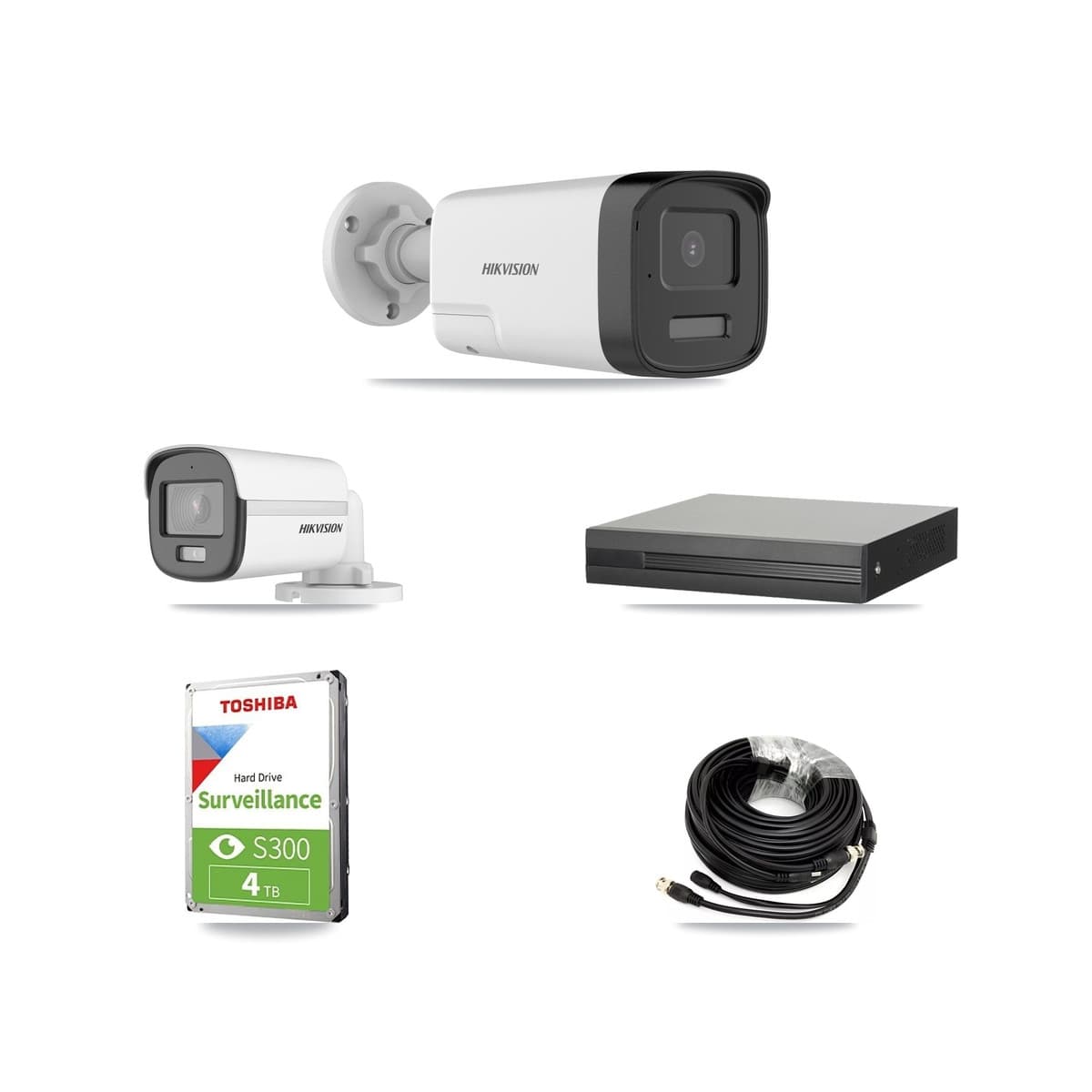 Hikvision 4-Channel 5MP CCTV Kit — 1 DS-2CE12KF0T + 2 DS-2CE17K0T Bullet Cameras + 4TB Recording (XVR-3104HS Recorder)