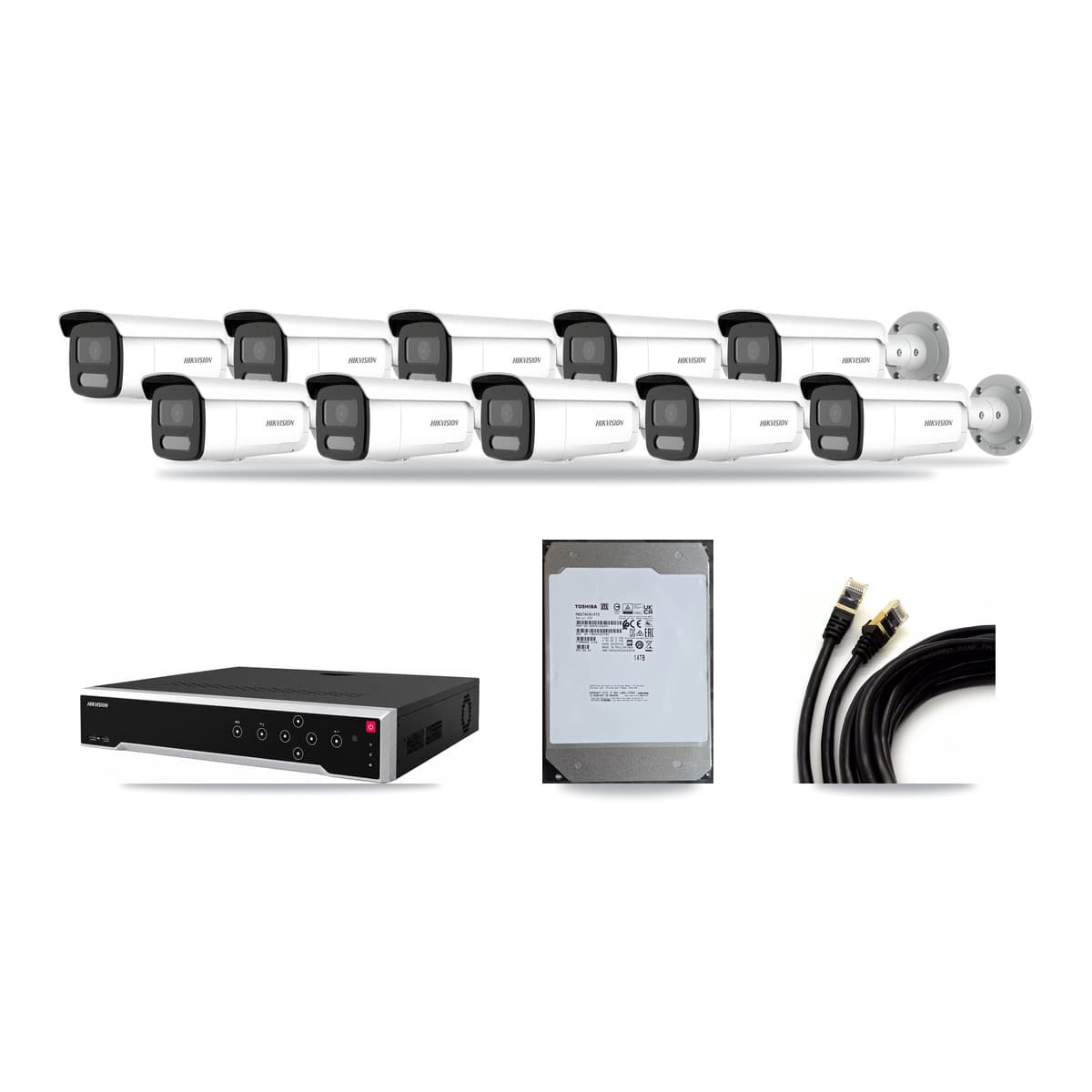 Hikvision 32-Channel 4MP CCTV Kit — 10 Bullet Cameras + 14TB Recording - Image 1