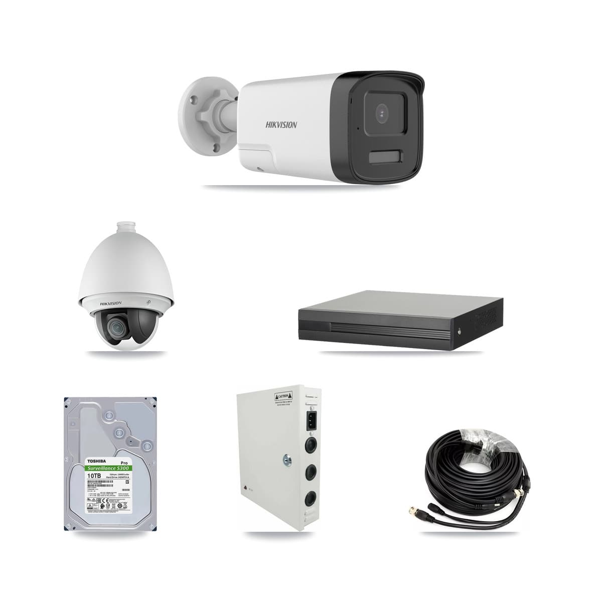 Hikvision 16-Channel 2MP – 5MP CCTV Kit — 5 2MP PTZ + 11 5MP Bullet Cameras + 10TB Recording - Image 1