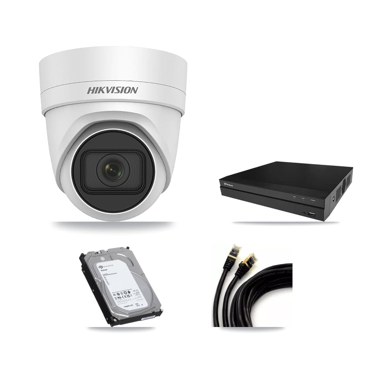 Hikvision & Prolux 8-Channel 4MP CCTV Kit — 8 DS-2CD2H45FWD Turret Cameras + 6TB Recording