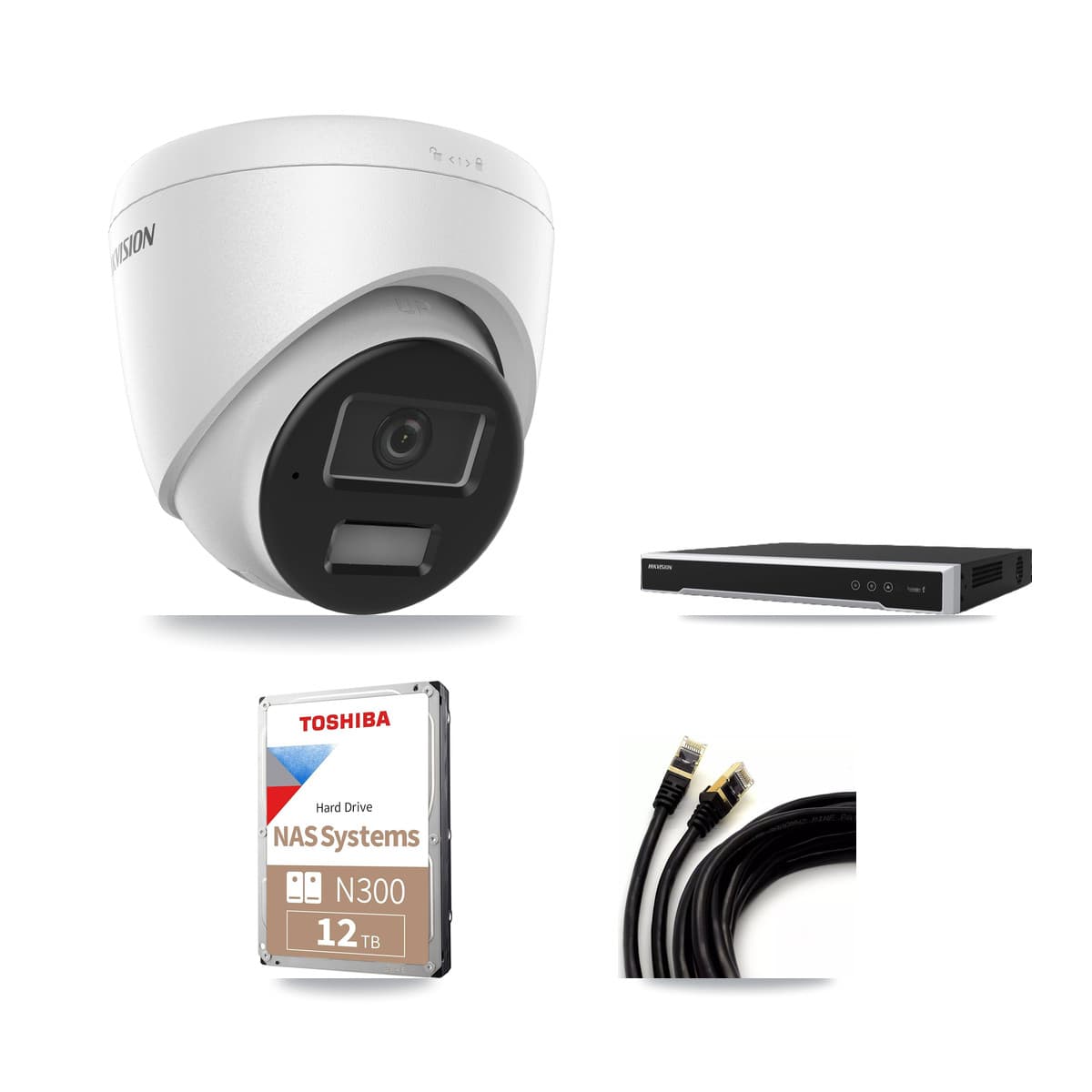 Hikvision 16-Channel 4MP CCTV Kit — 9 DS-2CD1343G2 Turret Cameras + 12TB Recording (DS-7616NI-M2 Recorder)