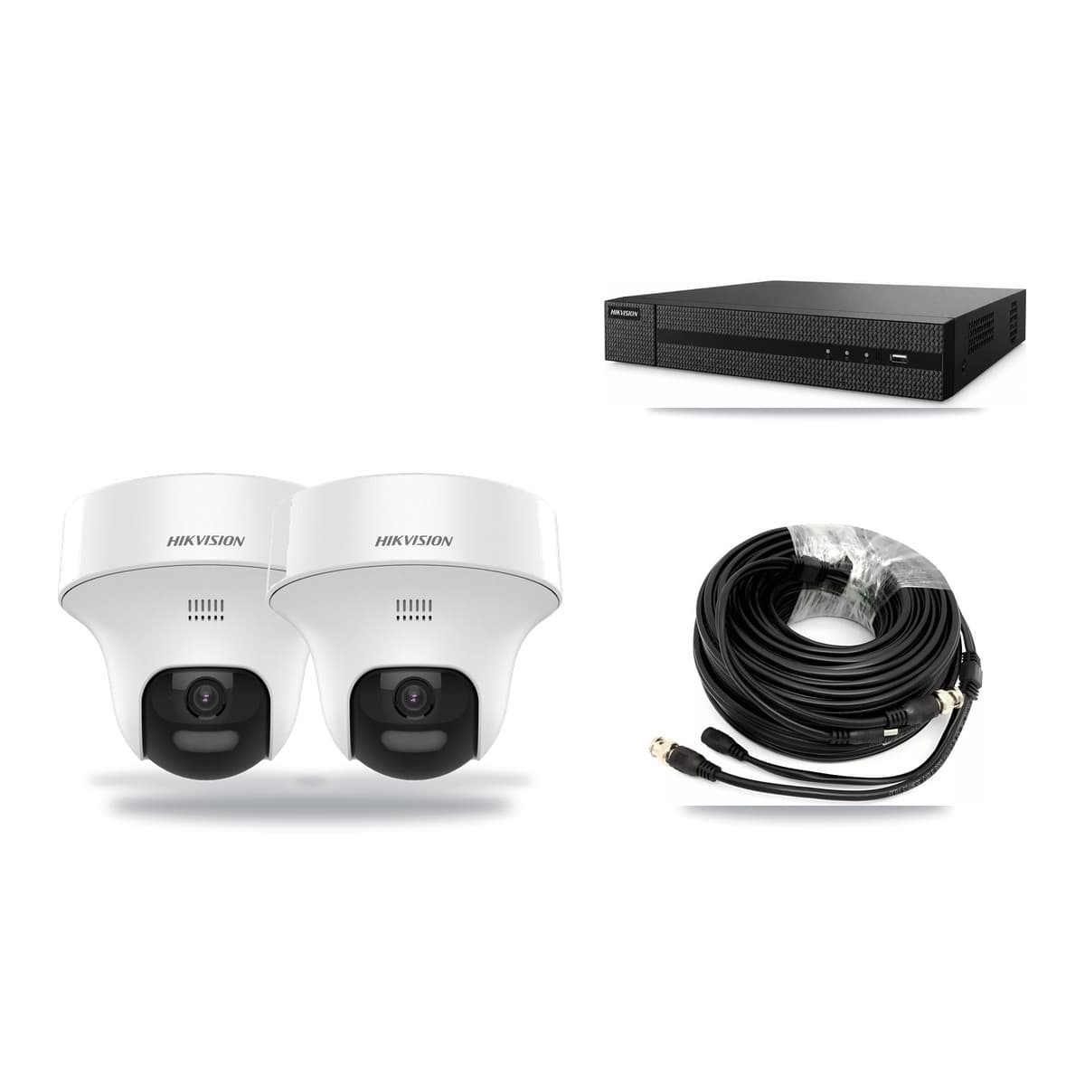 Hikvision 8-Channel 5MP CCTV Kit — 2 DS-2CE70K0T Turret Cameras + 3TB Recording (DVR-8CH Recorder) - Image 1