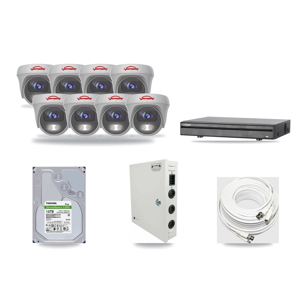 Viper & Dahua 8-Channel 5MP CCTV Kit — 8 Cameras + 10TB Recording - Image 1