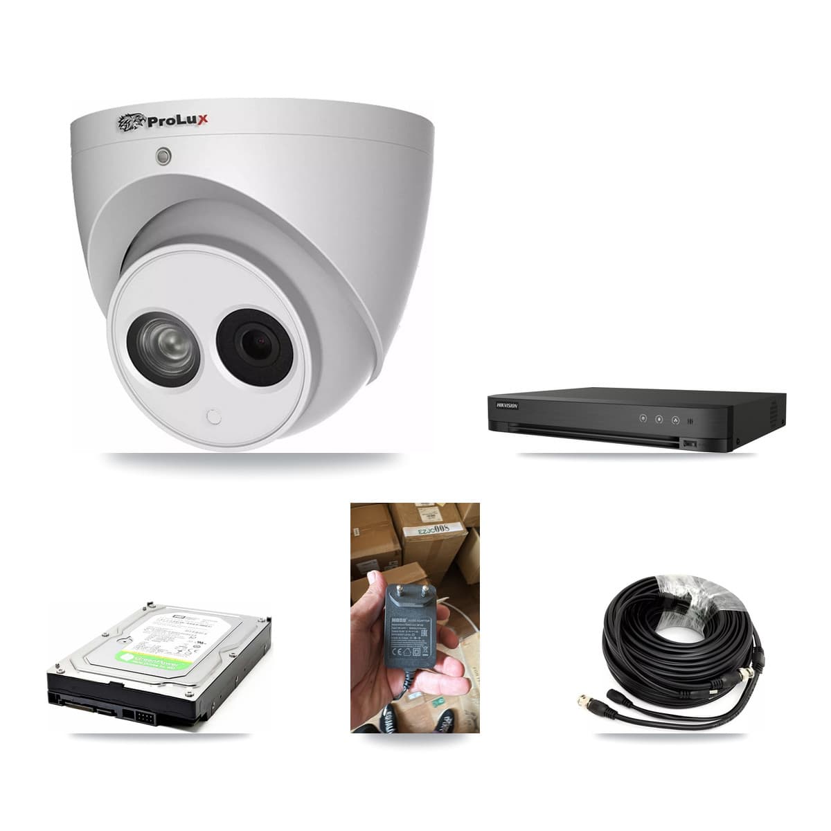 Prolux & Hikvision 4-Channel 4MP CCTV Kit — 1 Turret Camera + 1TB Recording (IDS-7204HUHI Recorder)