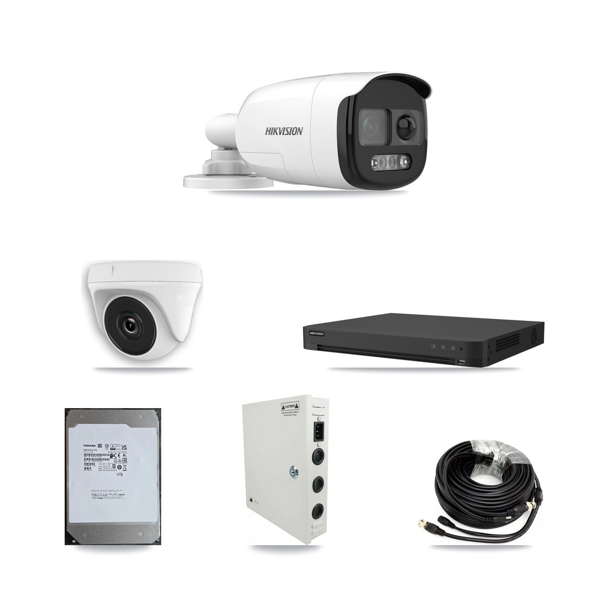 Hikvision 16-Channel 2MP – 5MP CCTV Kit — 7 5MP Bullet + 7 2MP Dome Cameras + 14TB Recording - Image 1