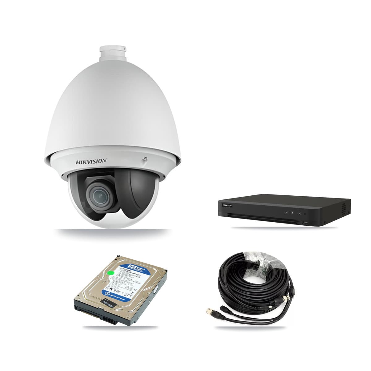 Hikvision 16-Channel 2MP CCTV Kit — 1 DS-2AE4225T PTZ Camera + 500GB Recording (IDS-7216HQHI Recorder)