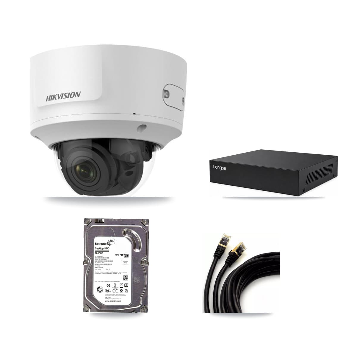 Hikvision & Longse 8-Channel 2MP CCTV Kit — 3 Dome Cameras + 2TB Recording - Image 1