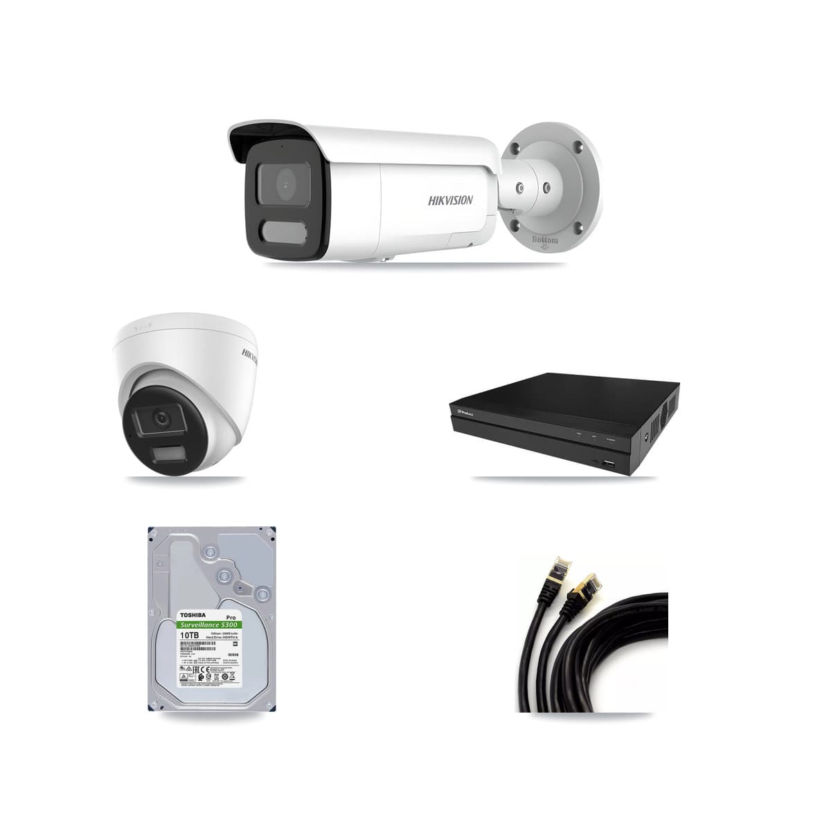 Hikvision & Prolux 8-Channel 4MP – 4K CCTV Kit — 1 4K Turret + 6 4MP Bullet Cameras + 10TB Recording - Image 1