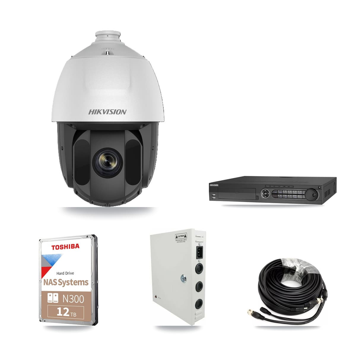 Hikvision 32-Channel 2MP CCTV Kit — 20 DS-2AE5225TI PTZ Cameras + 12TB Recording (IDS-7332HUHI Recorder)