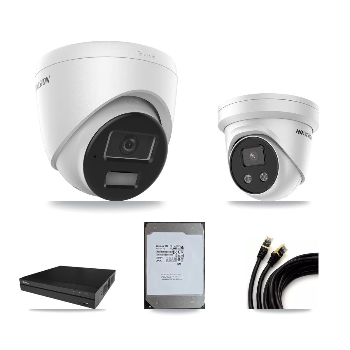 Hikvision & Prolux 16-Channel 4MP – 5MP CCTV Kit — 8 4MP + 1 5MP Turret Cameras + 14TB Recording