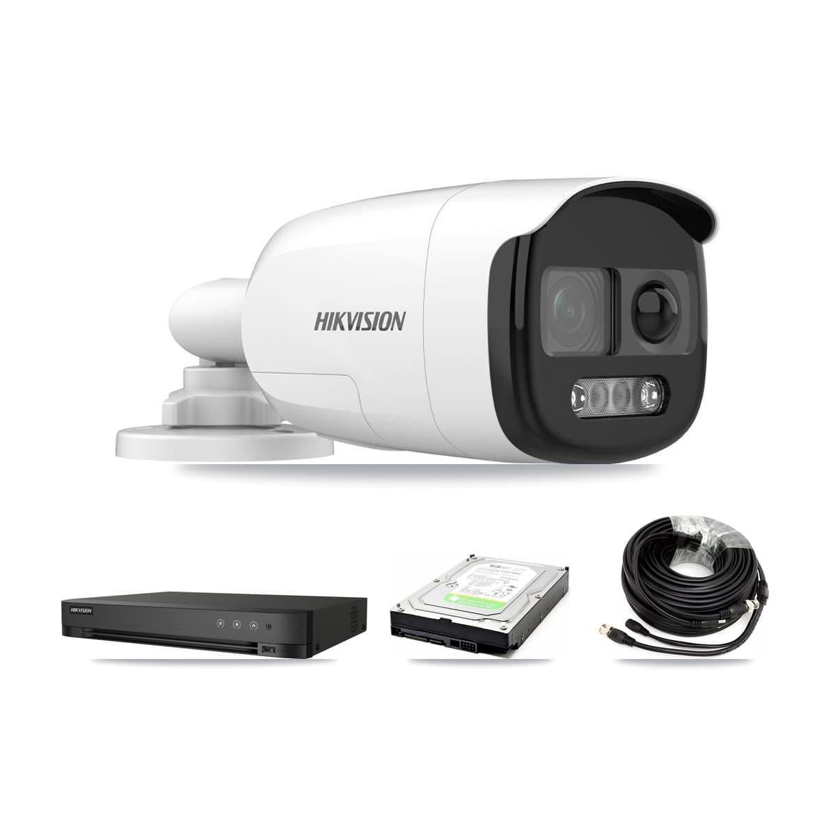 Hikvision 4-Channel 5MP CCTV Kit — 2 DS-2CE12KF3T Bullet Cameras + 1TB Recording (IDS-7204HUHI Recorder)