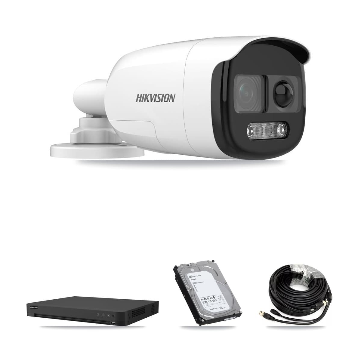 Hikvision 16-Channel 5MP CCTV Kit — 4 DS-2CE12KF3T Bullet Cameras + 6TB Recording (IDS-7216HUHI Recorder)
