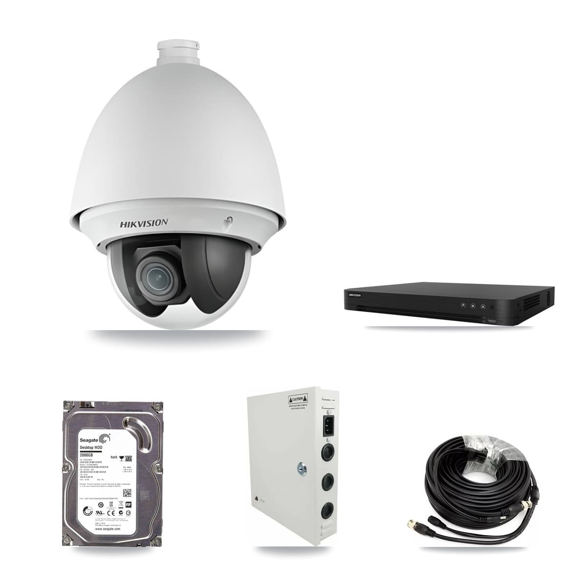 Hikvision 16-Channel 2MP CCTV Kit — 3 PTZ Cameras + 2TB Recording (DS-7216HGHI Recorder)