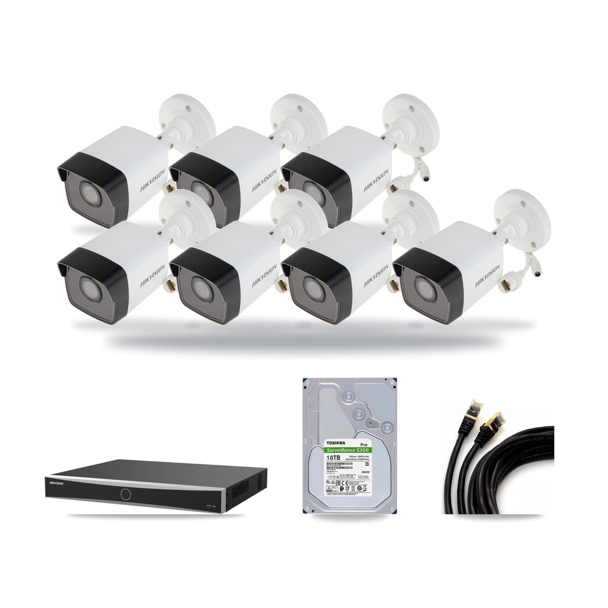 Hikvision 16-Channel 5MP CCTV Kit — 7 Bullet Cameras + 10TB Recording (DS-7616NXI Recorder) - Image 1