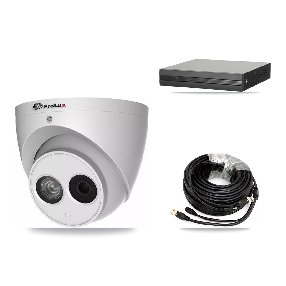 Prolux 4-Channel 4MP CCTV Kit — 2 PXC-612C4W-A Turret Cameras + 3TB Recording