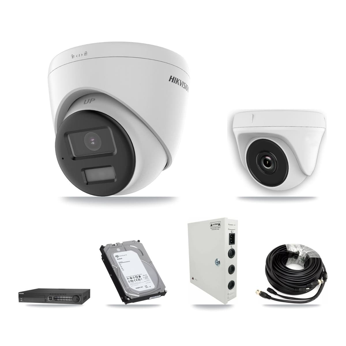 Hikvision 32-Channel 2MP – 4K CCTV Kit — 22 4K Turret + 10 White 2MP Dome Cameras + 3× 6TB Recording