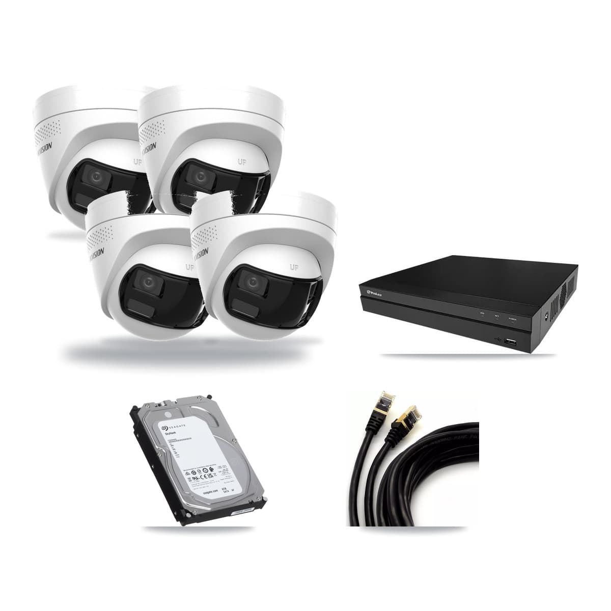 Prolux 8-Channel 4K CCTV Kit — 4 Turret Cameras + 6TB Recording - Image 1