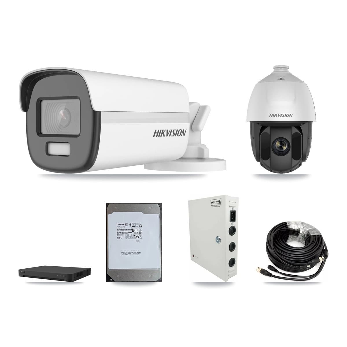 Hikvision 16-Channel 2MP – 4K CCTV Kit — 3 2MP PTZ + 6 4K Bullet Cameras + 14TB Recording - Image 1