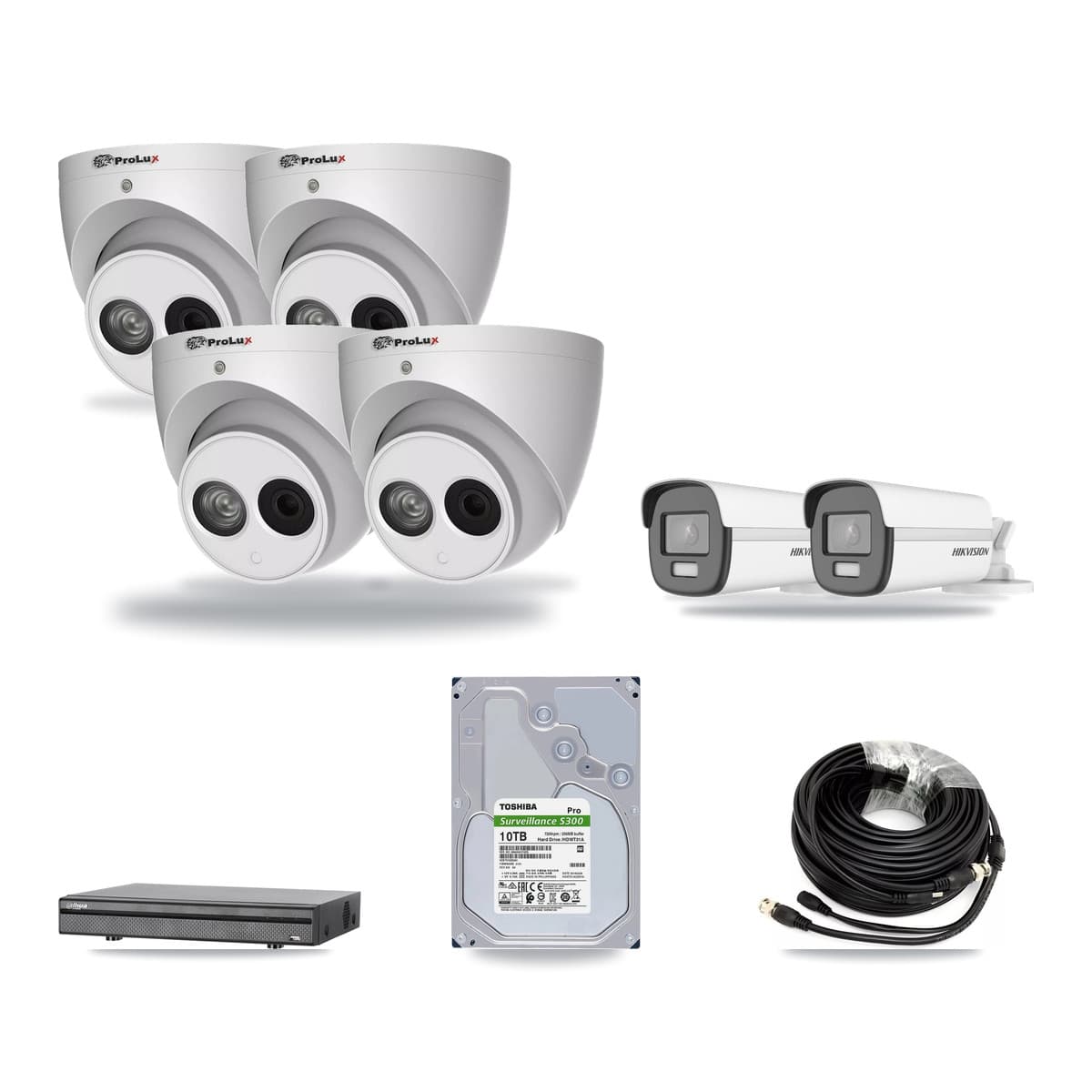 8-Channel 4MP – 4K CCTV Kit — 2 4K Bullet + 4 4MP Turret Cameras + 10TB Recording (DH-XVR5108H Recorder) - Image 1