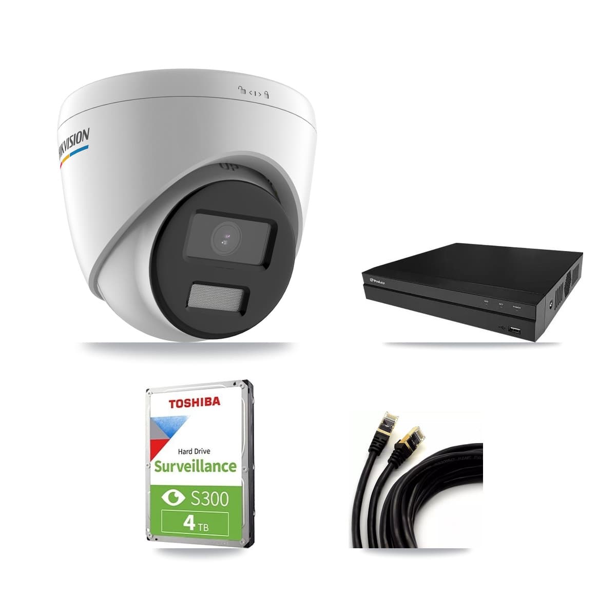 Hikvision & Prolux 8-Channel 2MP CCTV Kit — 6 Turret Cameras + 4TB Recording