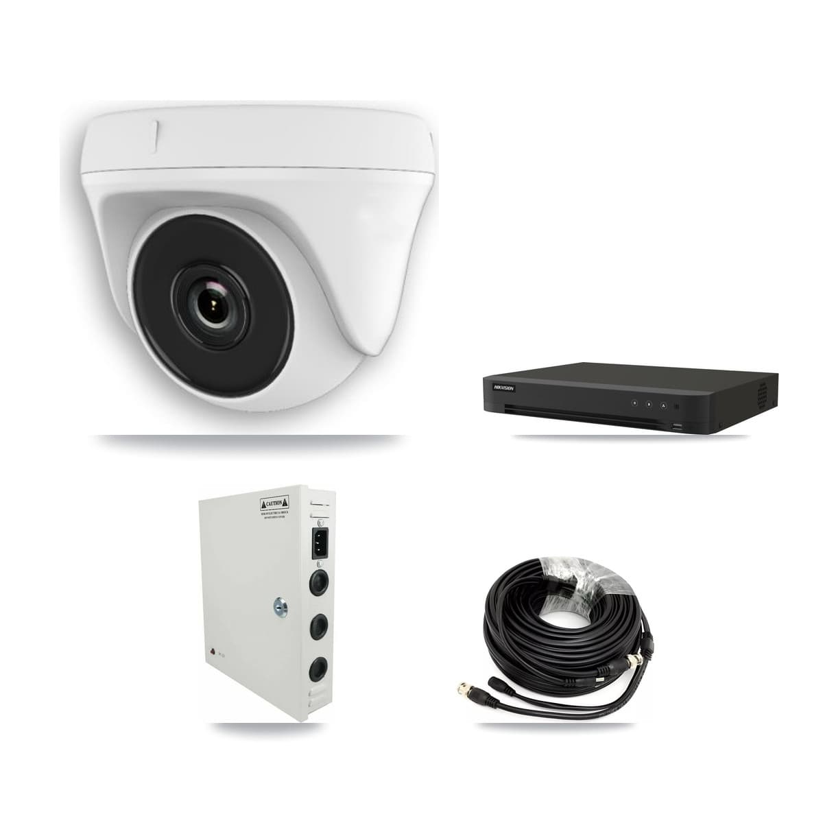 Hikvision 16-Channel 2MP CCTV Kit — 12 White Dome Cameras + 8TB Recording (IDS-7216HQHI Recorder)