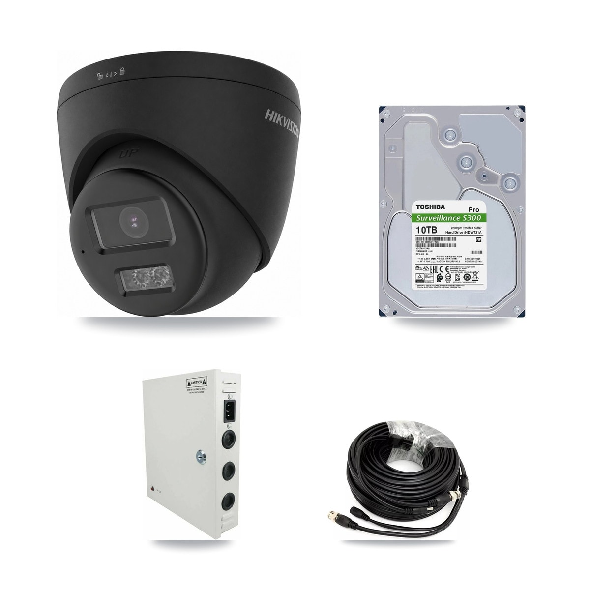 Hikvision 32-Channel 4K CCTV Kit — 32 Black Turret Cameras + 2× 10TB Recording - Image 1