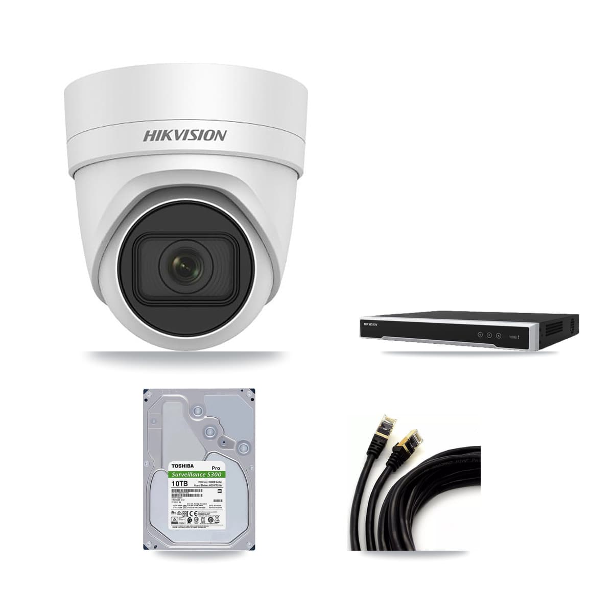 Hikvision 16-Channel 4K CCTV Kit — 4 DS-2CD2H83G0 Turret Cameras + 10TB Recording
