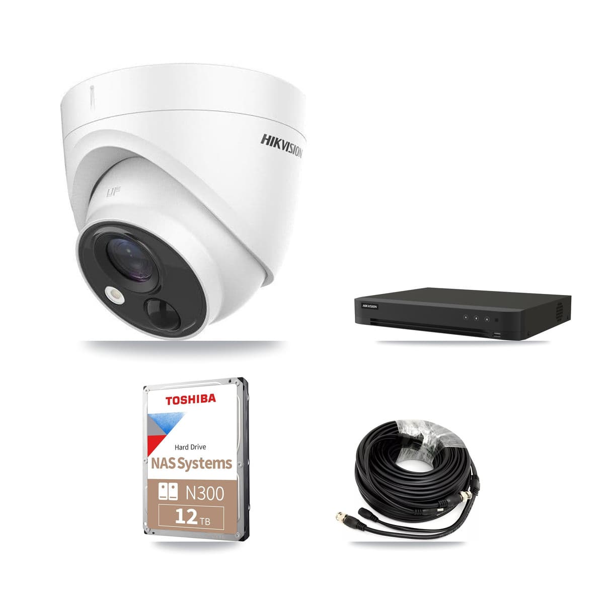 Hikvision 16-Channel 5MP CCTV Kit — 8 DS-2CE71H0T Turret Cameras + 12TB Recording - Image 1