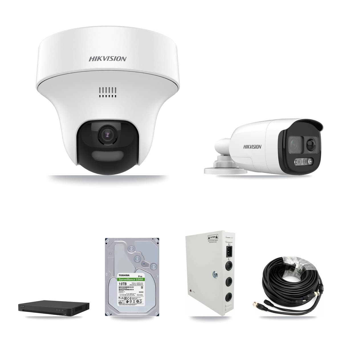 Hikvision 32-Channel 5MP CCTV Kit — 1 DS-2CE12KF3T Bullet + 31 DS-2CE70K0T Turret Cameras + 10TB Recording