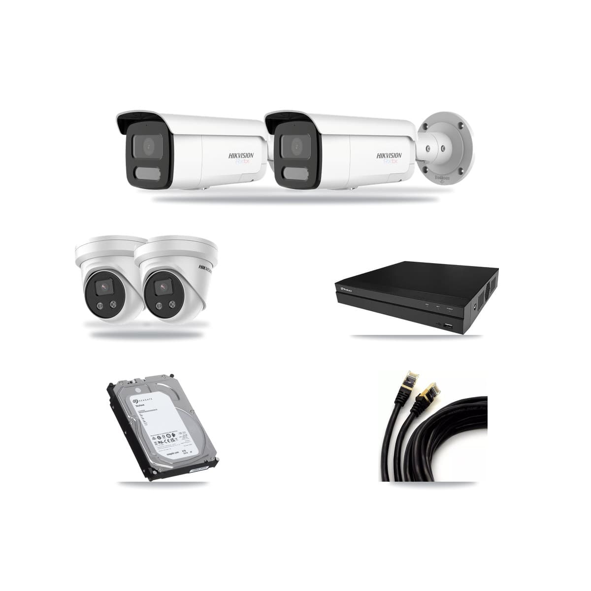 Hikvision & Prolux 8-Channel 5MP – 4K CCTV Kit — 2 4K Bullet + 2 5MP Turret Cameras + 6TB Recording - Image 1