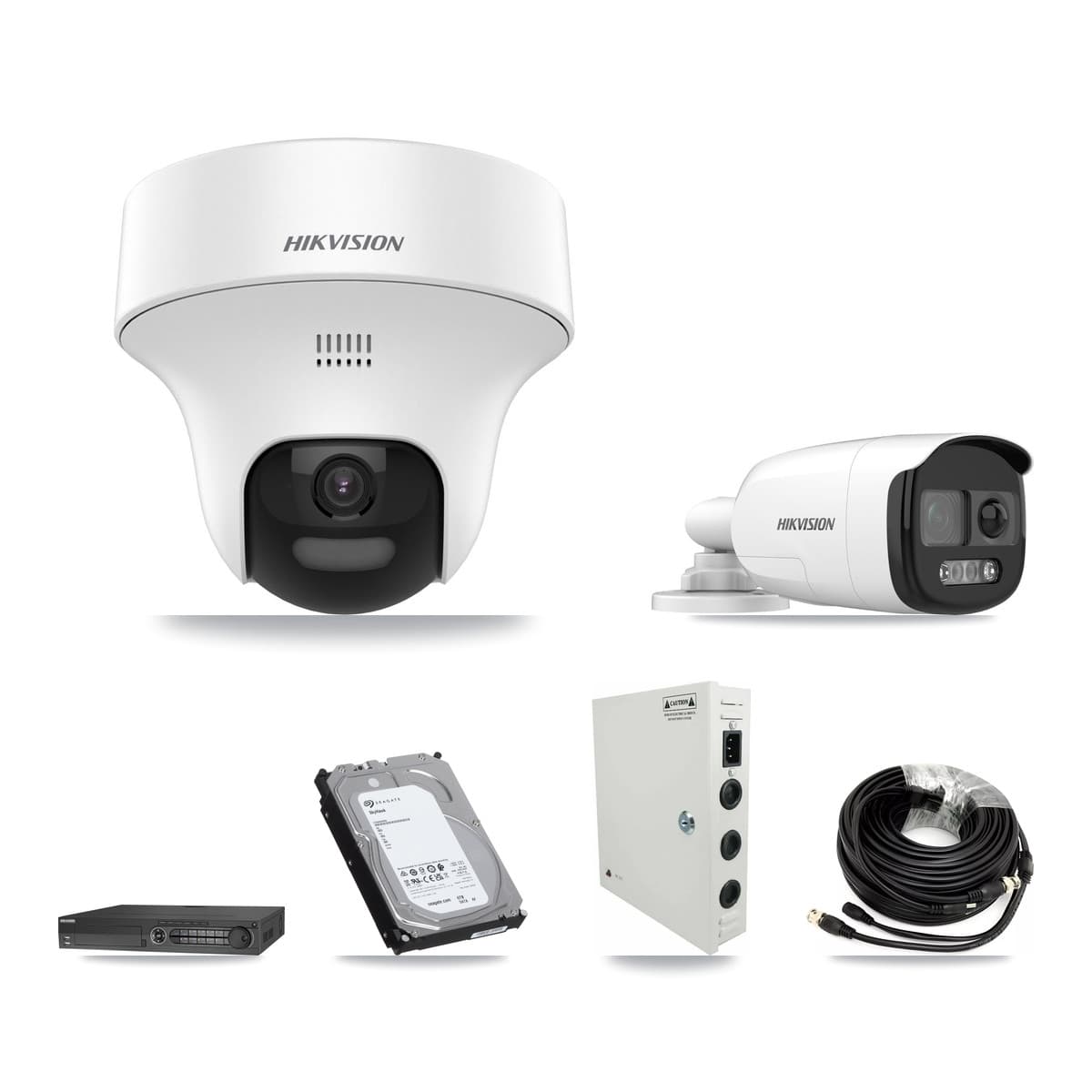 Hikvision 32-Channel 5MP CCTV Kit — 1 DS-2CE12KF3T Bullet + 20 DS-2CE70K0T Turret Cameras + 3× 6TB Recording (DS-7332HQHI Recorder)